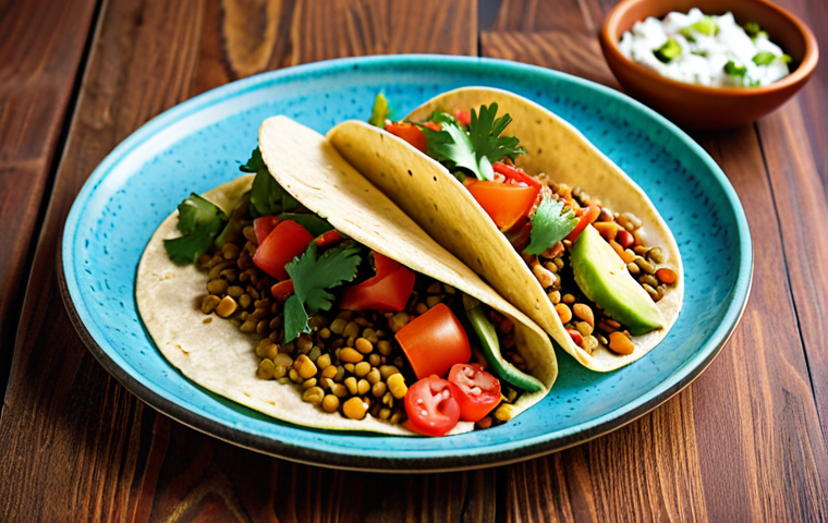 **

A colorful plate showcasing a flexitarian meal: lentil tacos with fresh vegetables, suggesting a healthy and sustainable choice.  Emphasis on vibrant colors and fresh ingredients.

**