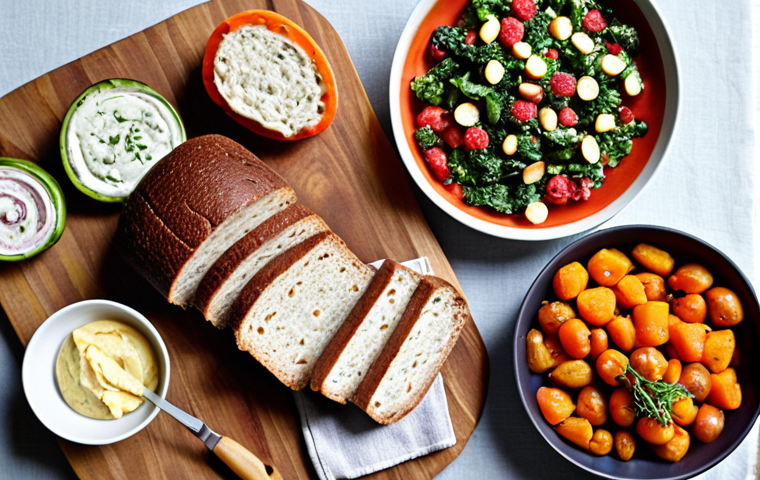 ** A colorful, inviting spread of various vegetarian dishes. Focus on fresh, seasonal vegetables common in Sweden (e.g., root vegetables, berries in the summer). Include some Swedish cheeses and rye bread. The scene should look appetizing and achievable for a home cook.
*Prompt:* "Vibrant flexitarian meal with Swedish seasonal vegetables, cheeses, and rye bread. Focus on easy, homemade recipes. Bright, inviting food photography."

**